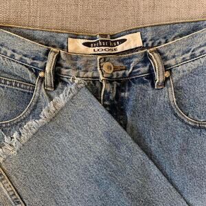 Y2K Anchor Blue Loose Faded Denim Jeans